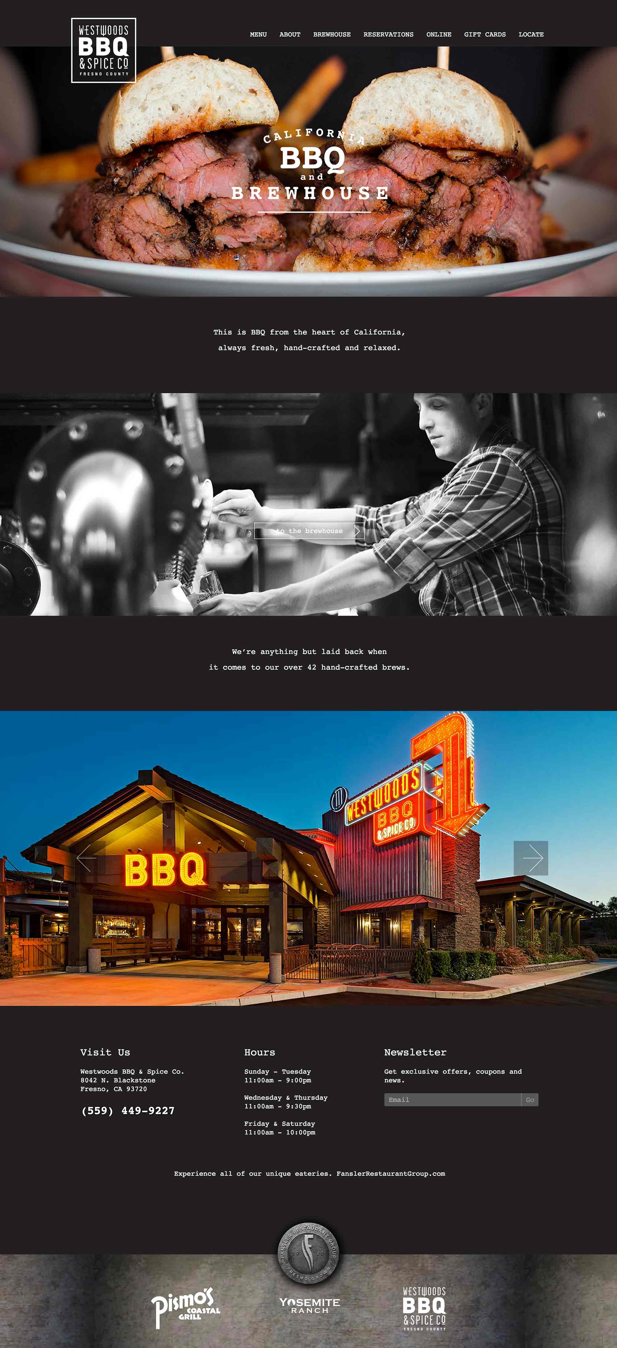 Screen shot of the Westwoods BBQ web site by Lee Powers.
