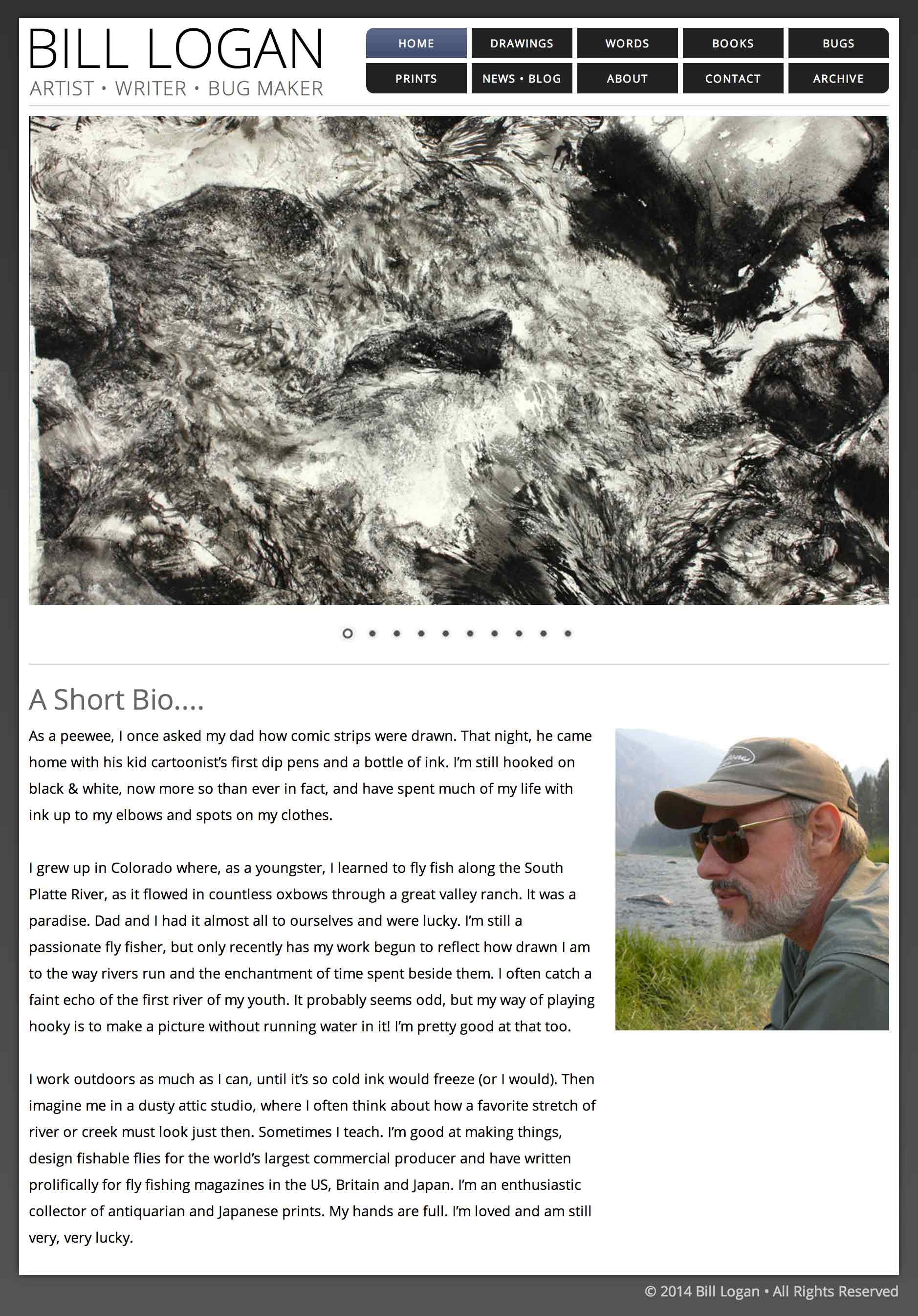 Screen shot of the Bill Logan Art web site by Lee Powers.