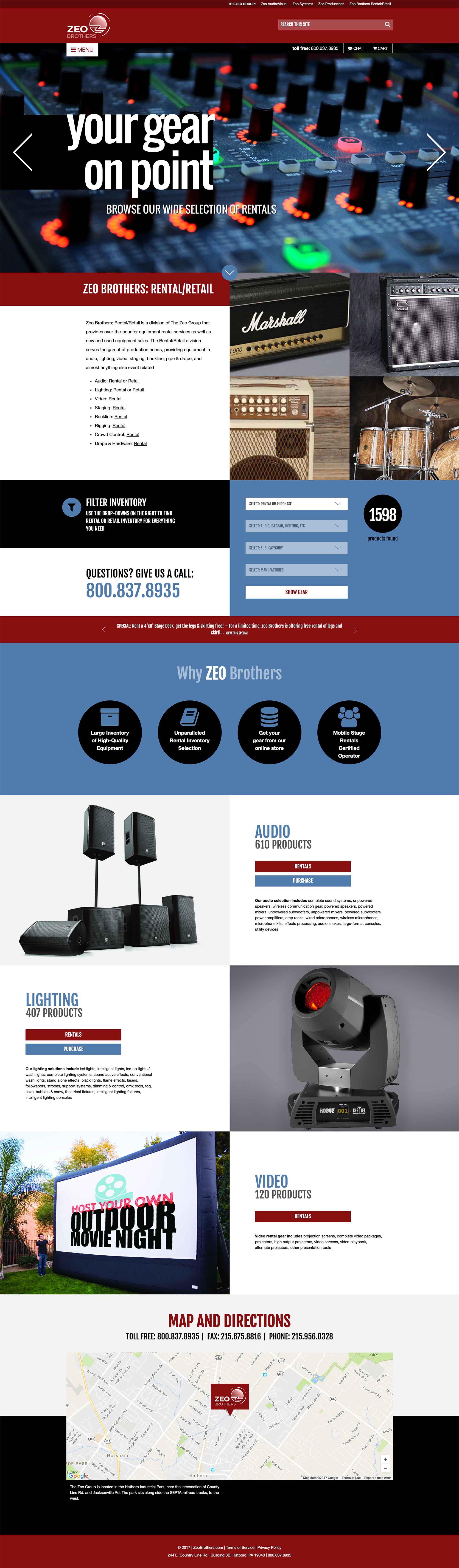 Screen shot of the Zeo Brothers WordPress and WooCommerce web site by Lee Powers.